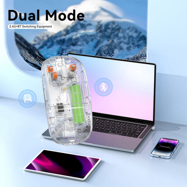 Rgb Wireless Transparent Mouse