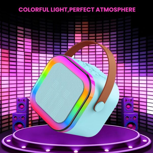 Portable Bluetooth Karaoke Speaker With Rgb Lights & Controllable Battery